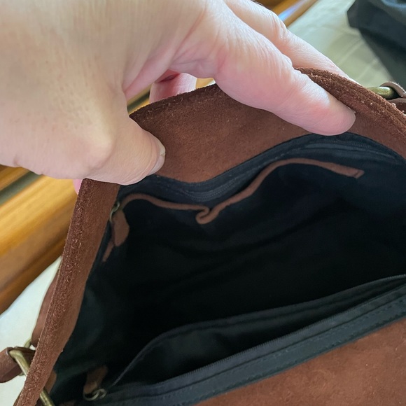 Rachel Zoe Brown Suede Shoulder Bag Fringe Boho Style 15 X 12 NWOT - Picture 8 of 12